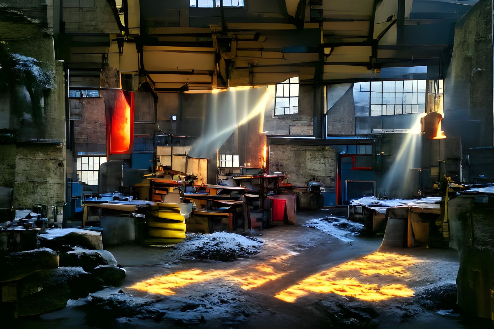 Winter Light Illuminates Abandoned Industrial Foundry