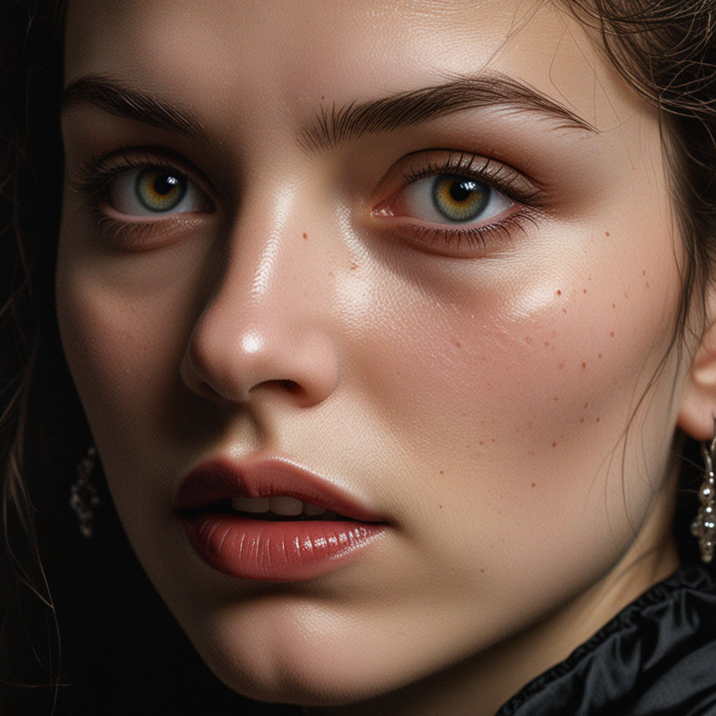 Ethereal Vampire Lady with Amber Eyes