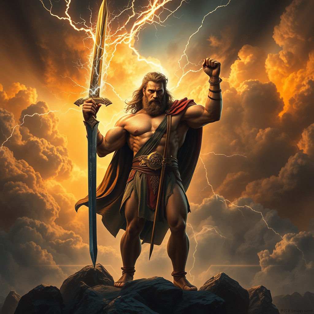 Hercules with Lightning Sword in Godly Thunder
