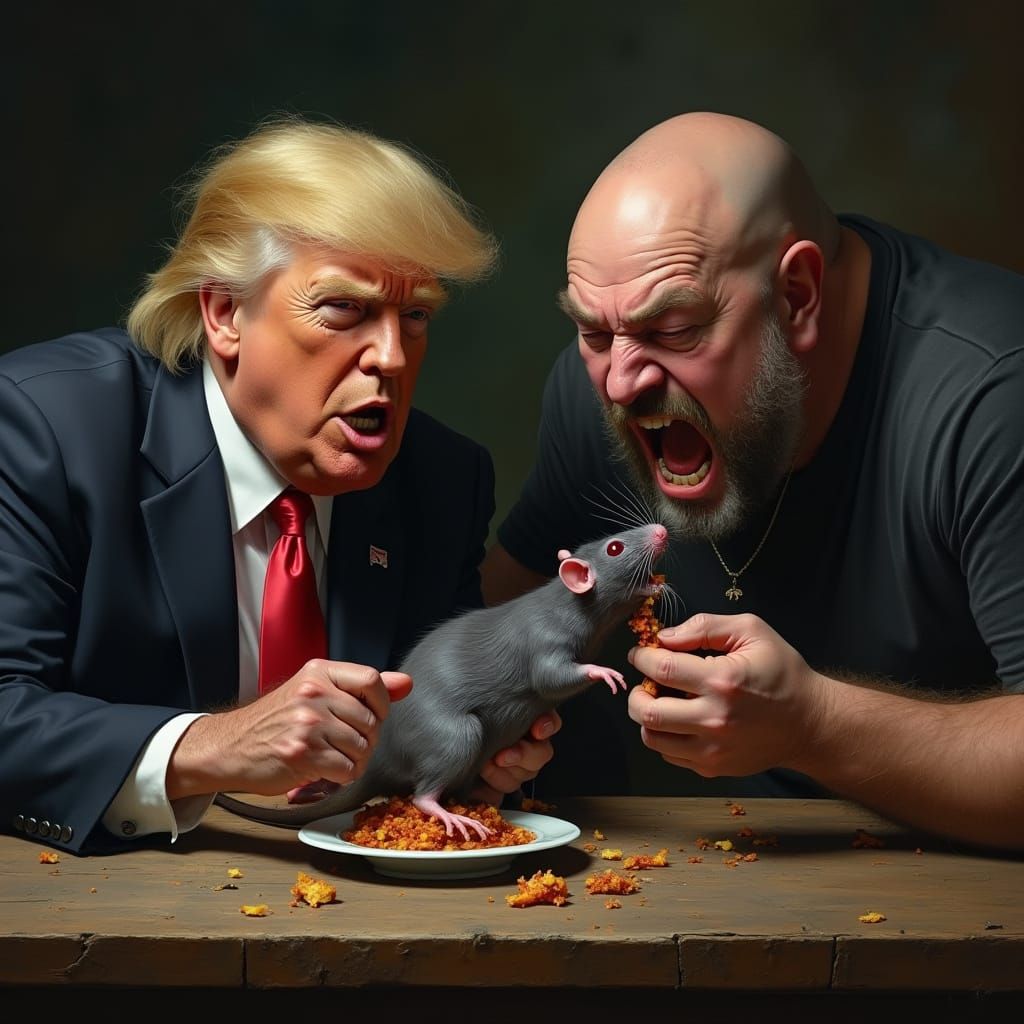 Gritty Image of Two Men Sharing a Rat