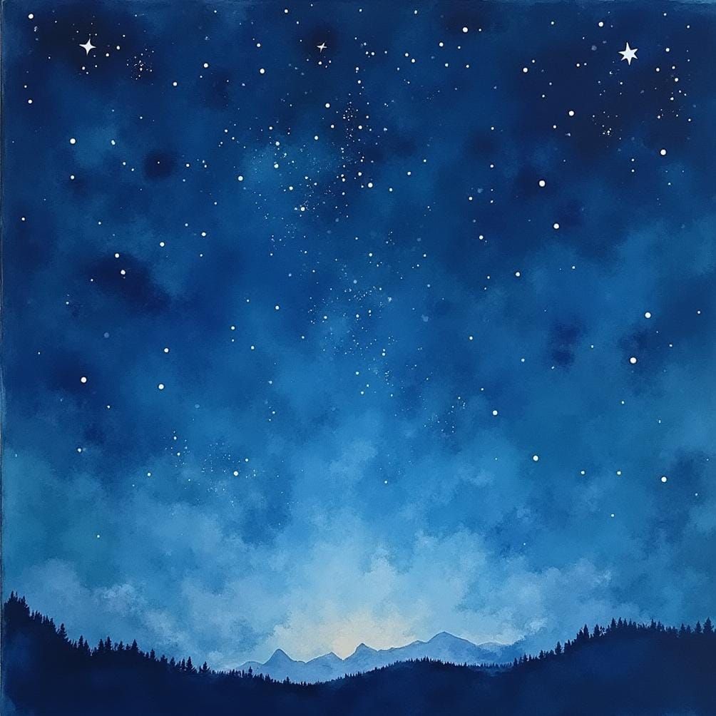 Big Dipper Constellation in Baroque Watercolor Sky