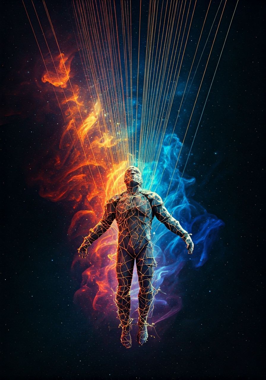 Man of Strings Among Vibrant Stars