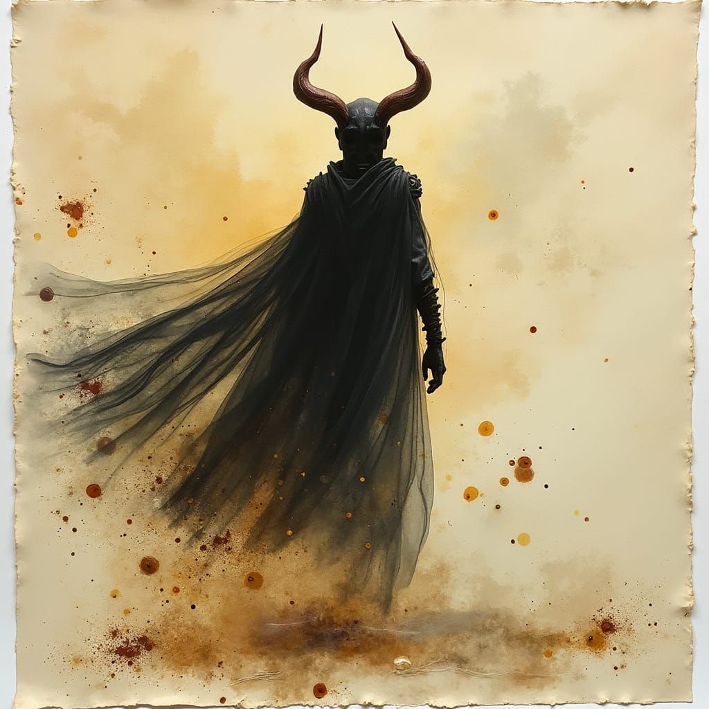 Diabolical Encaustic Casement in Watercolor Style