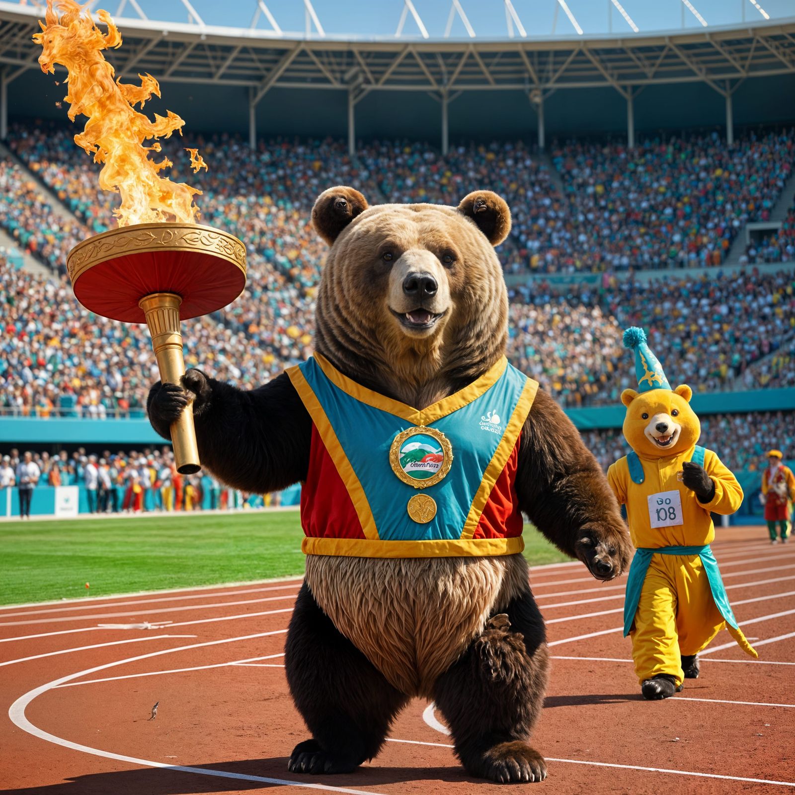 Animal Olympics Opening Ceremony: Bear Lights the Flame