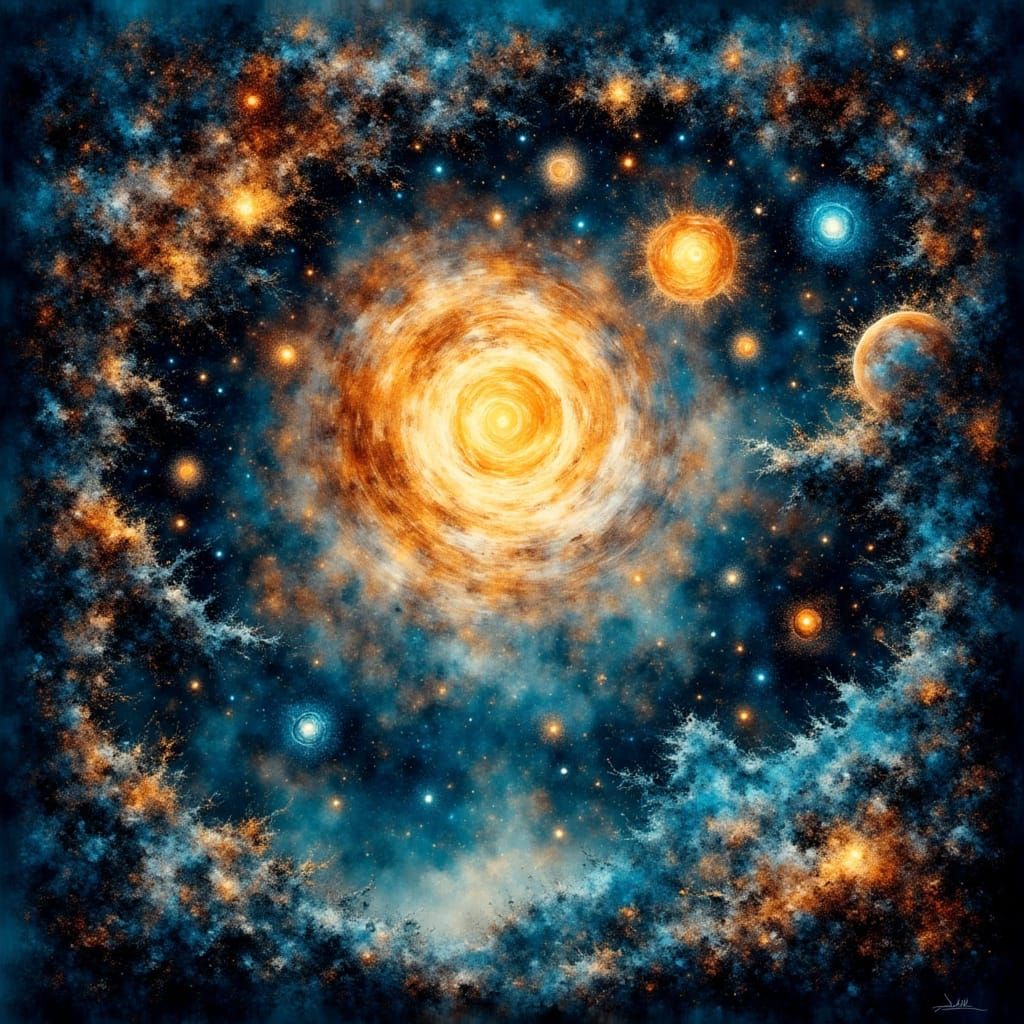 Celestial Battle in Ethereal Papercraft Style