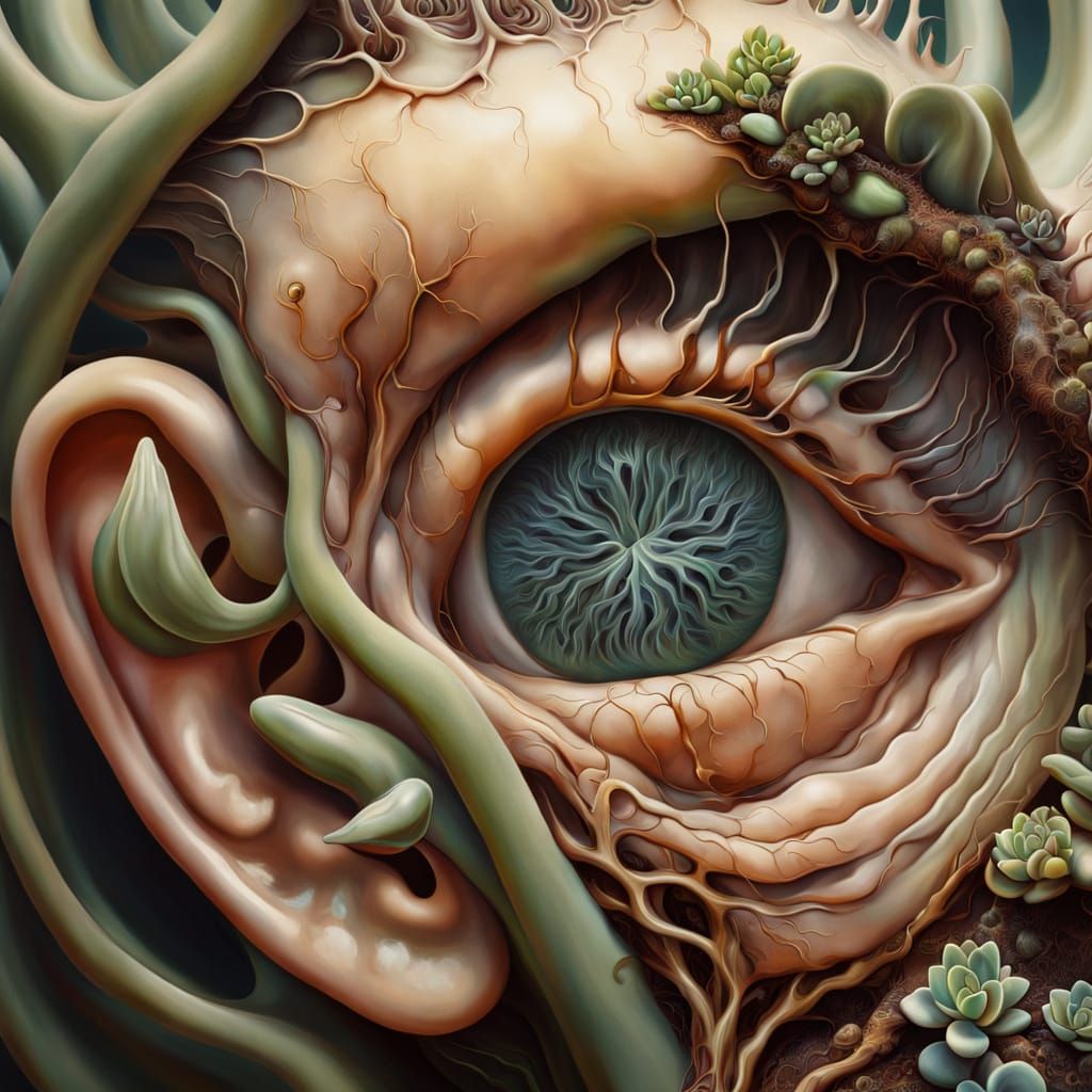 Surreal Plant Grows From Realistic Ear in Dali Style