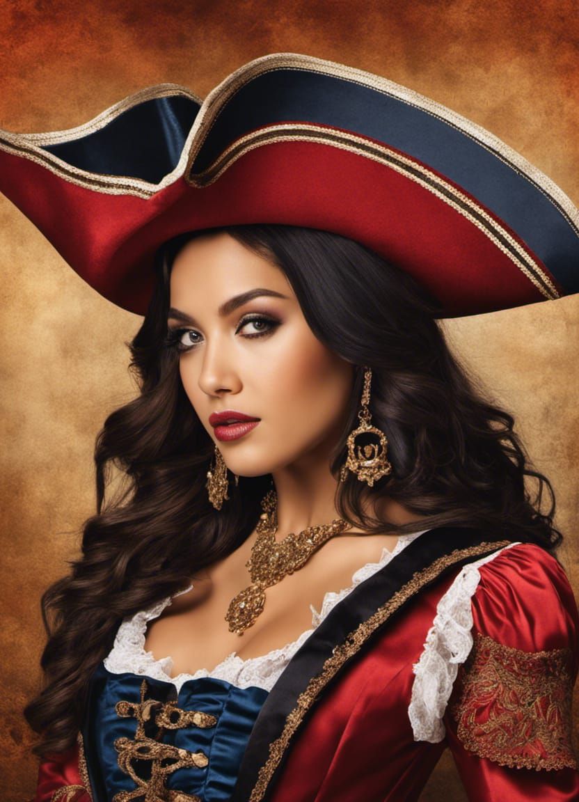 Pirate Woman Portrait in Hyperrealistic Style