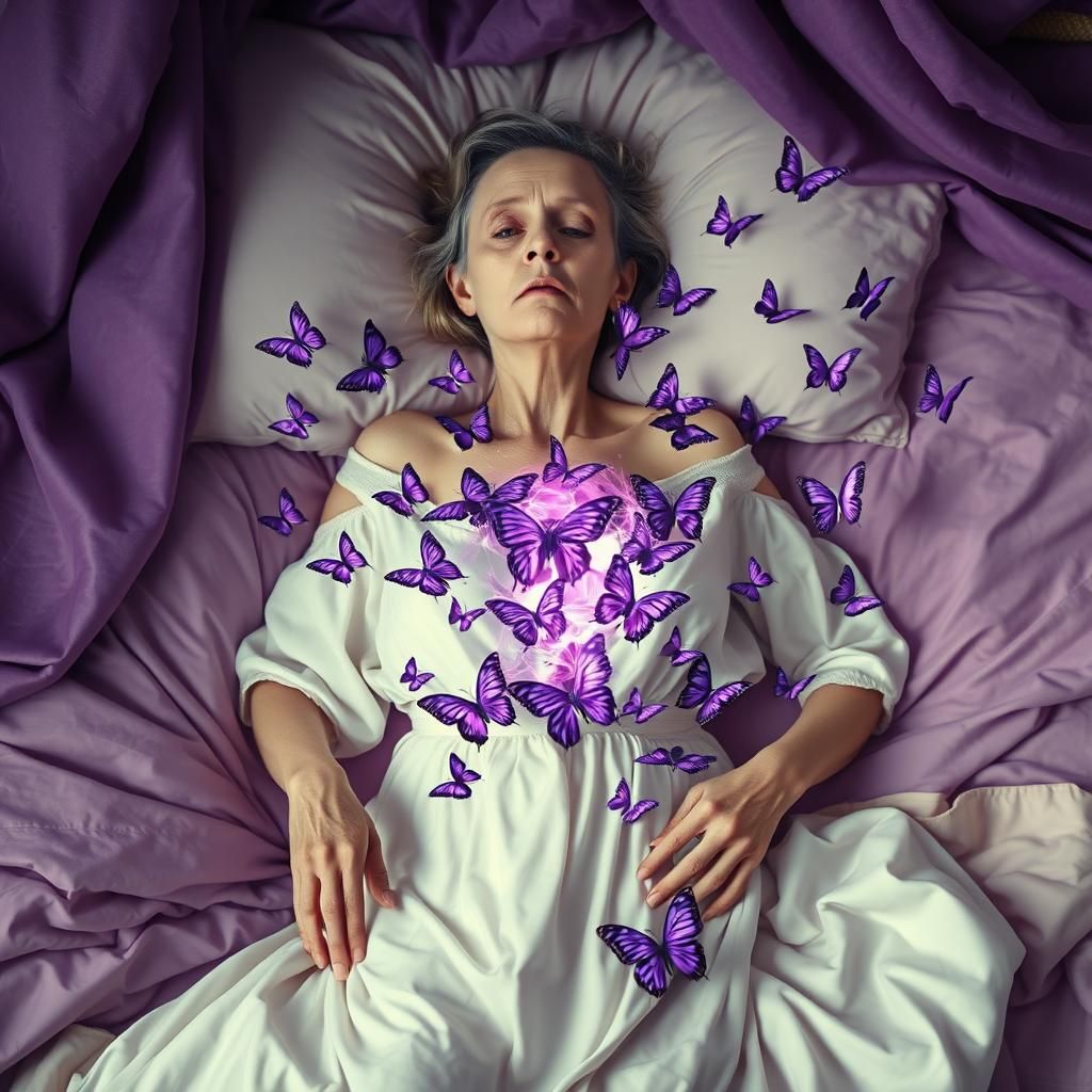 Ethereal Butterfly Transformation in Art Nouveau Style