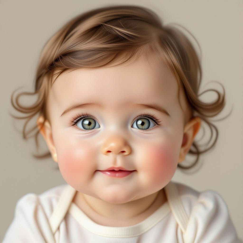 Hyper-Realistic Close-Up of a Sweet Baby