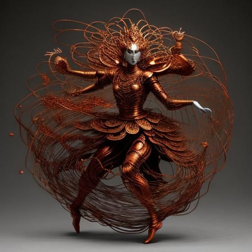 Copper Wire Butoh Dancer of Mythological Energy