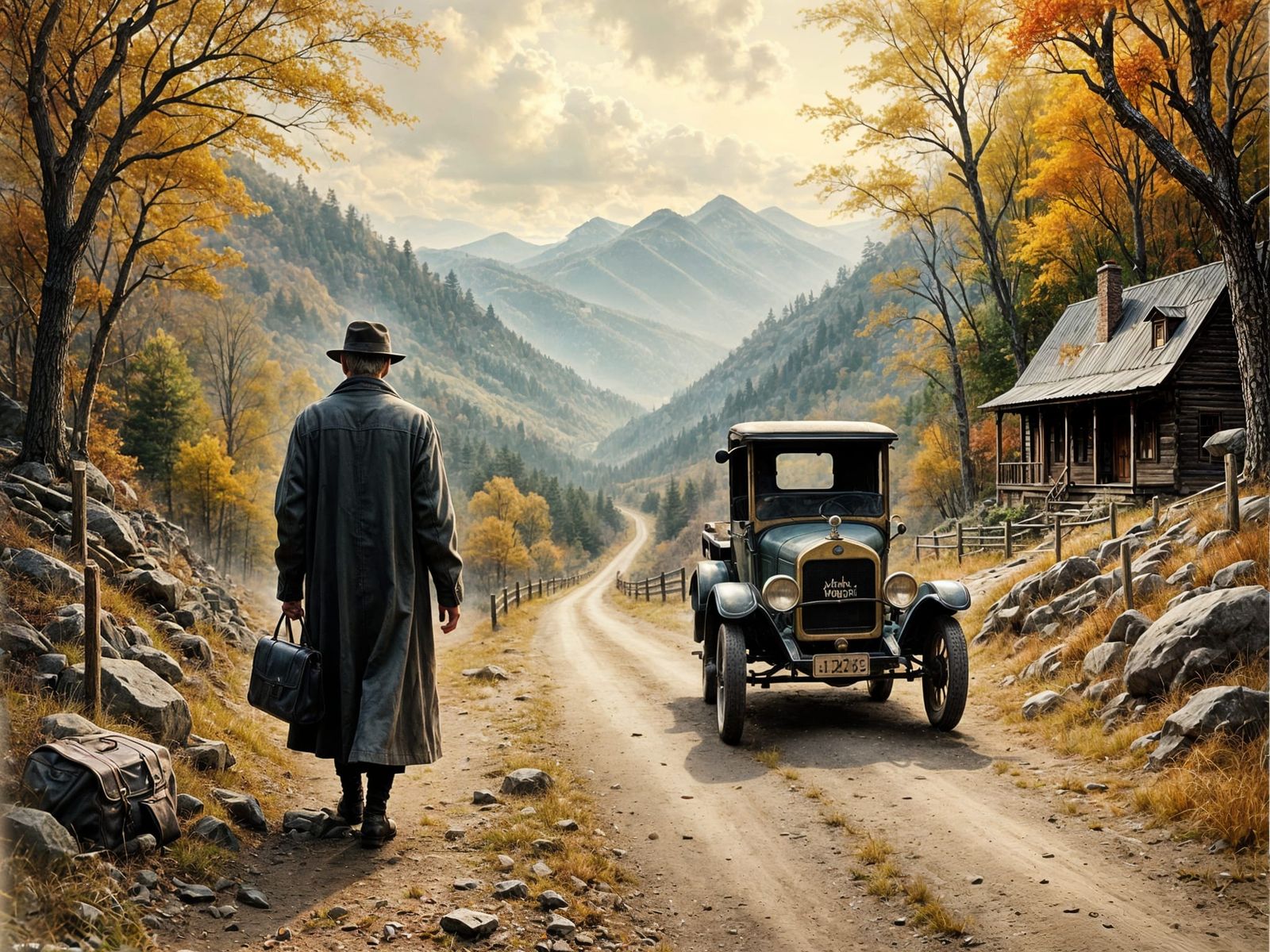 Country doctor making a house call in rural West Virginia Ap...