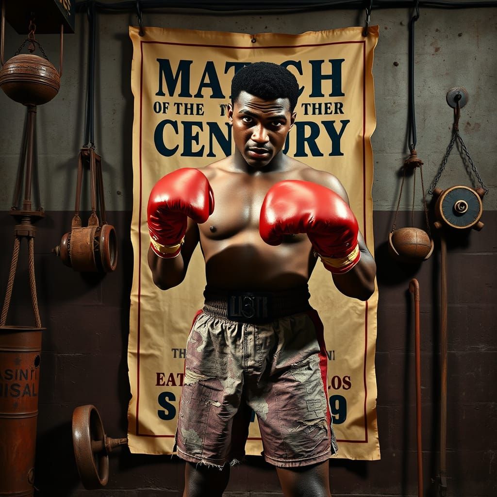 Cassius Clay Vintage Boxing Poster in Cinematic Style