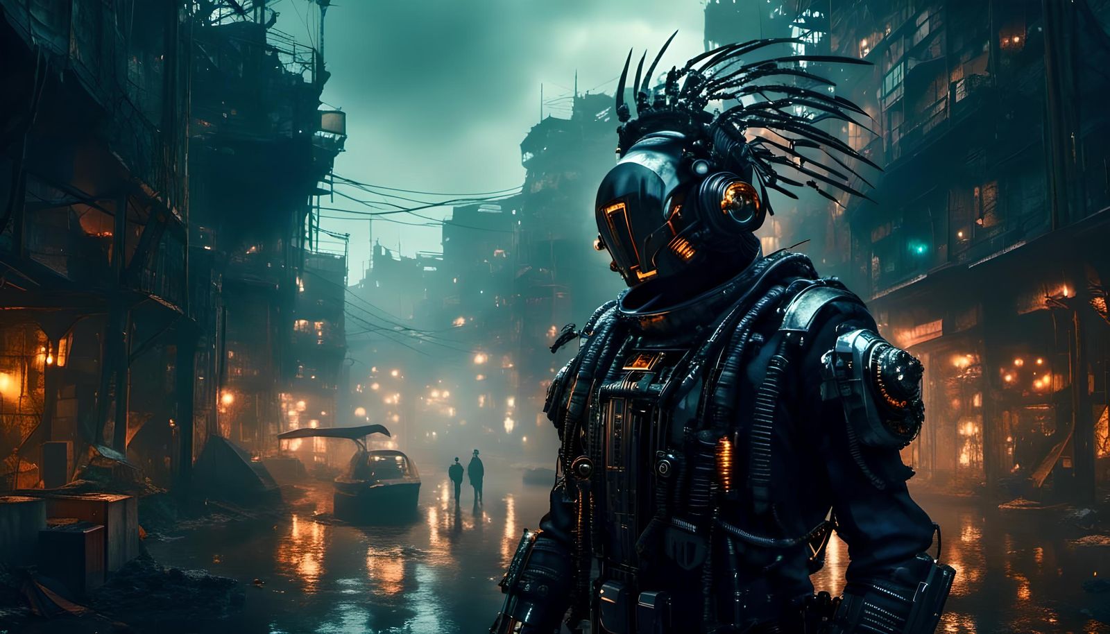 Charming Cyborg in Trashpunk Wasteland