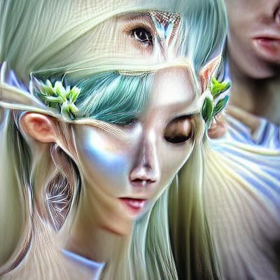 Ethereal Elven Goddess in Realistic Style