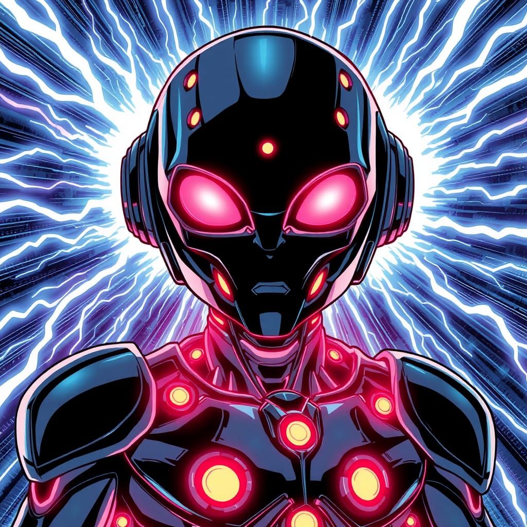 Alien Android in Full-Color Manga Style