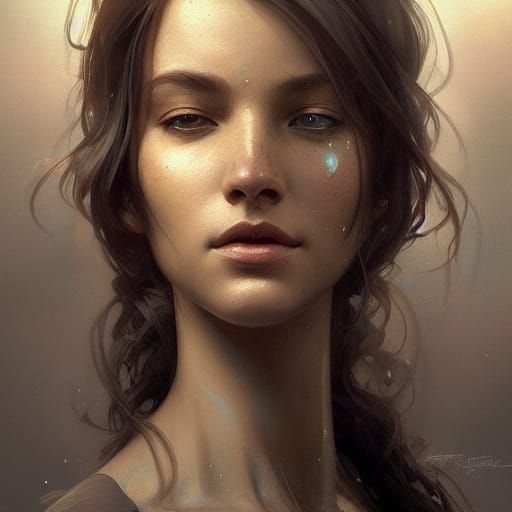 Earthy Woman Portrait in Hyperdetailed Concept Art
