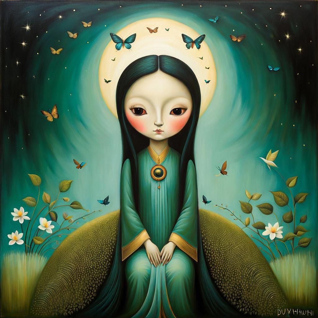 Mythical Creature Introspection in Dreamlike Art