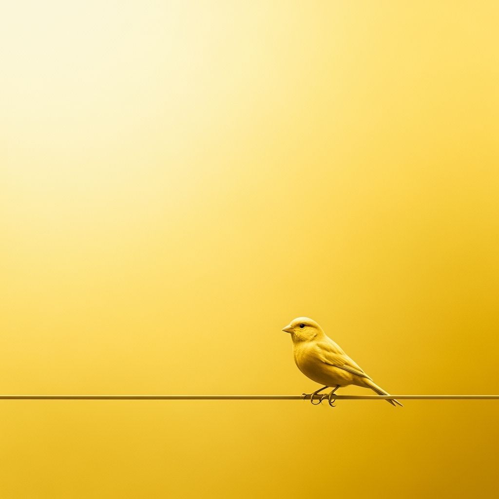 Monochromatic Yellow Canary in Golden Negative Space