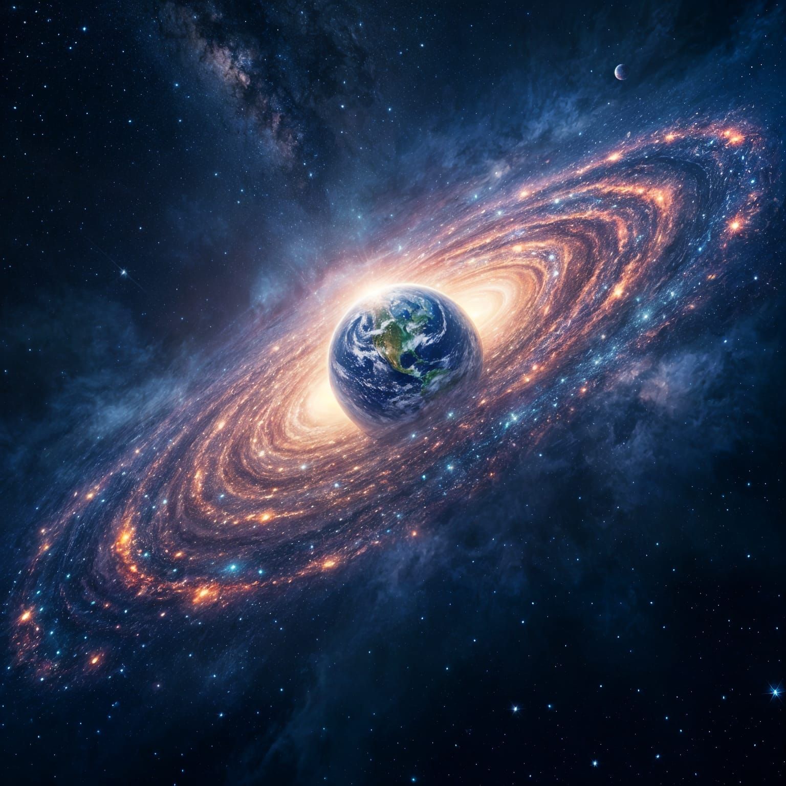 Earth and Milky Way from Outer Space