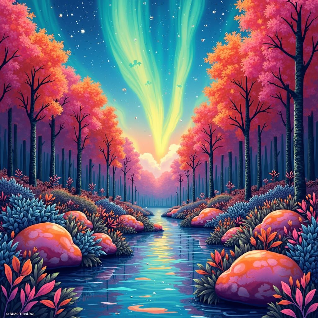 Kaleidoscopic Street Art Shimmers Like Northern Lights