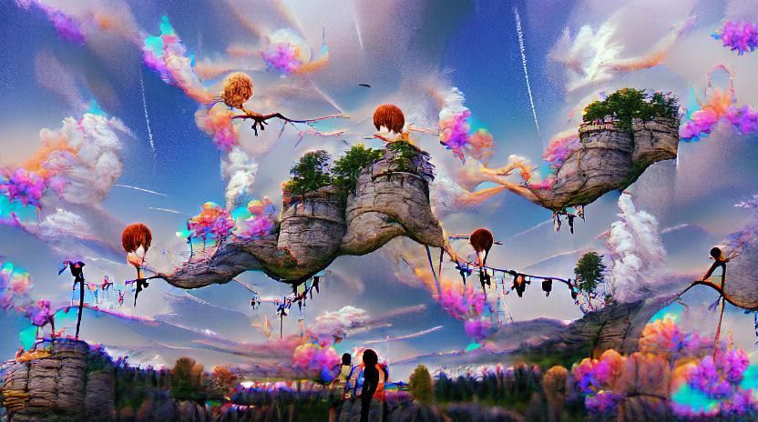 Fantasy Landscape with Hanging Rocks