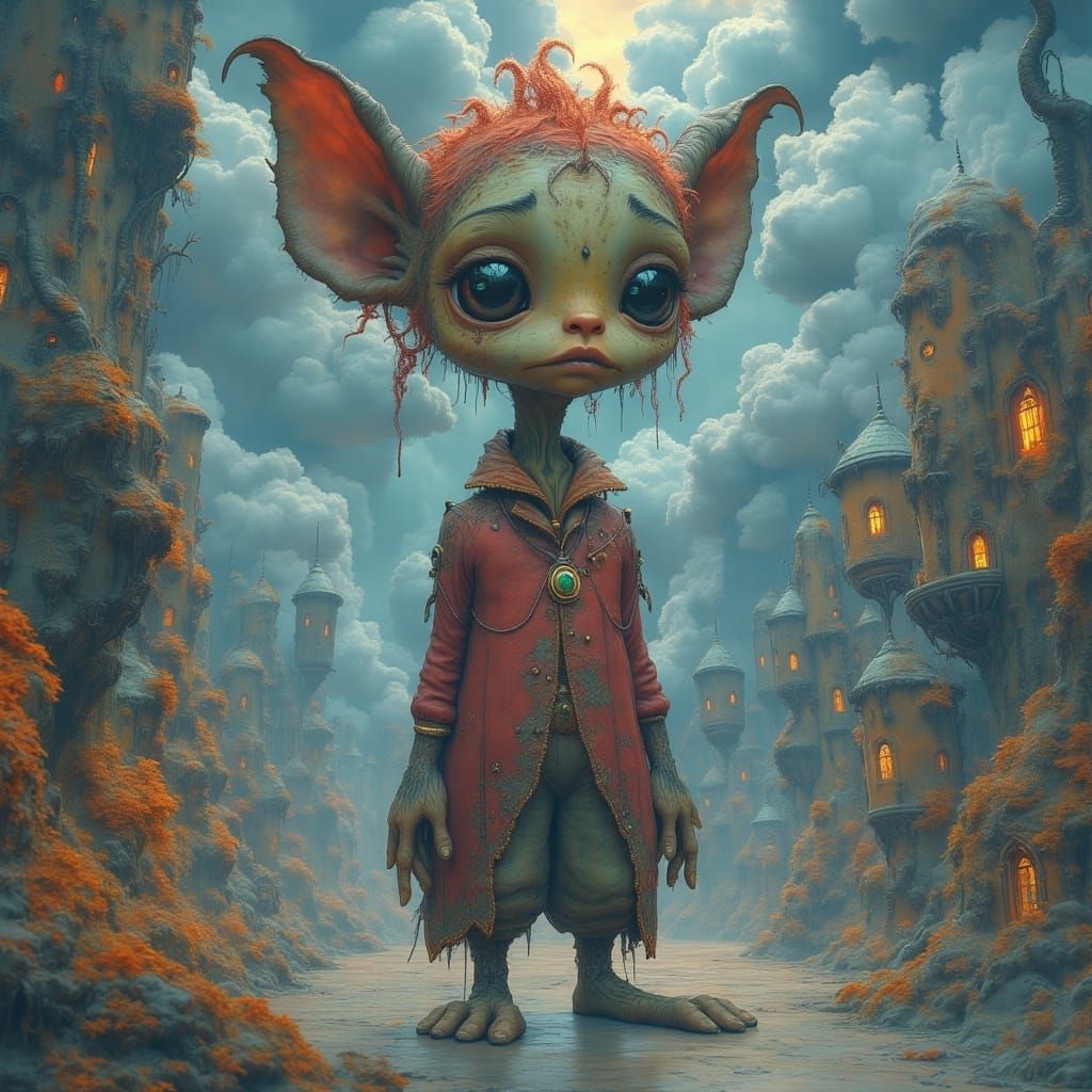 Surreal Humanoid in a Magical Anime World