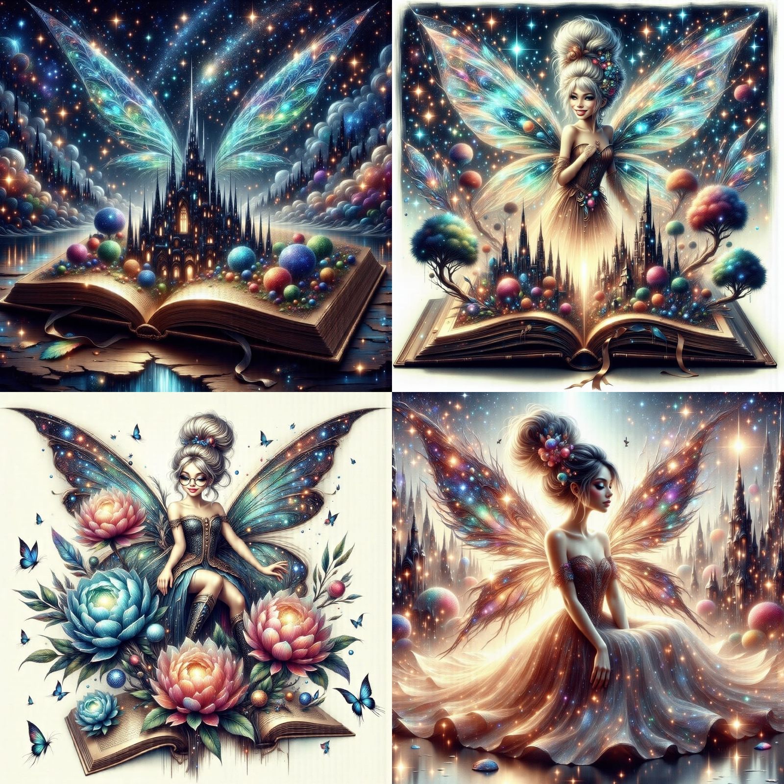 Whimsical Feline Emerges from Ancient Book in Forest Glade