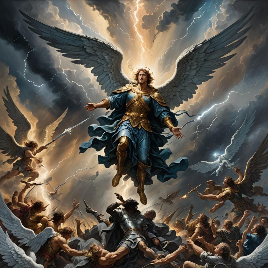 Angel Wields Divine Power in Epic Battle
