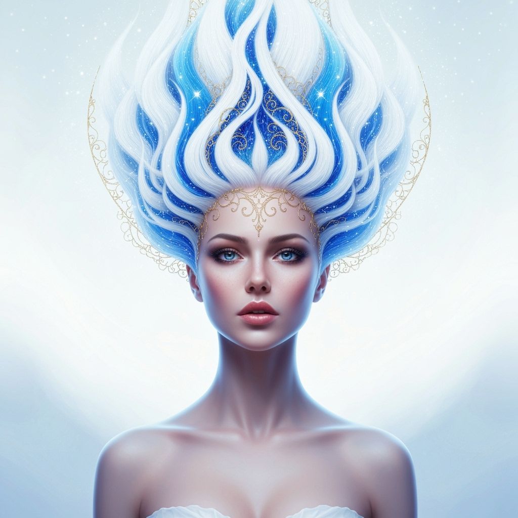 Cosmic Surrealism: Woman with Waterfall Hair