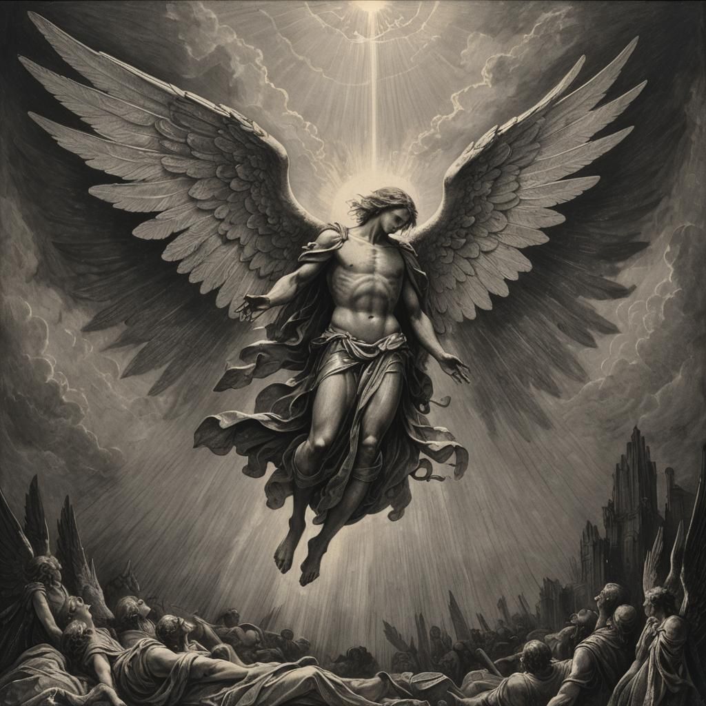 Sinister Fallen Angel in Doré Style