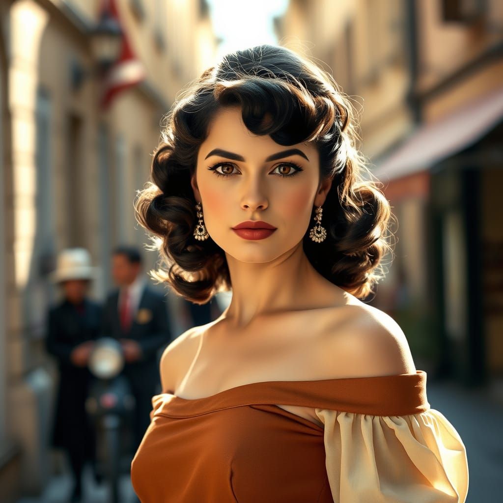 1950s Woman in Soft Light, Photorealistic Render