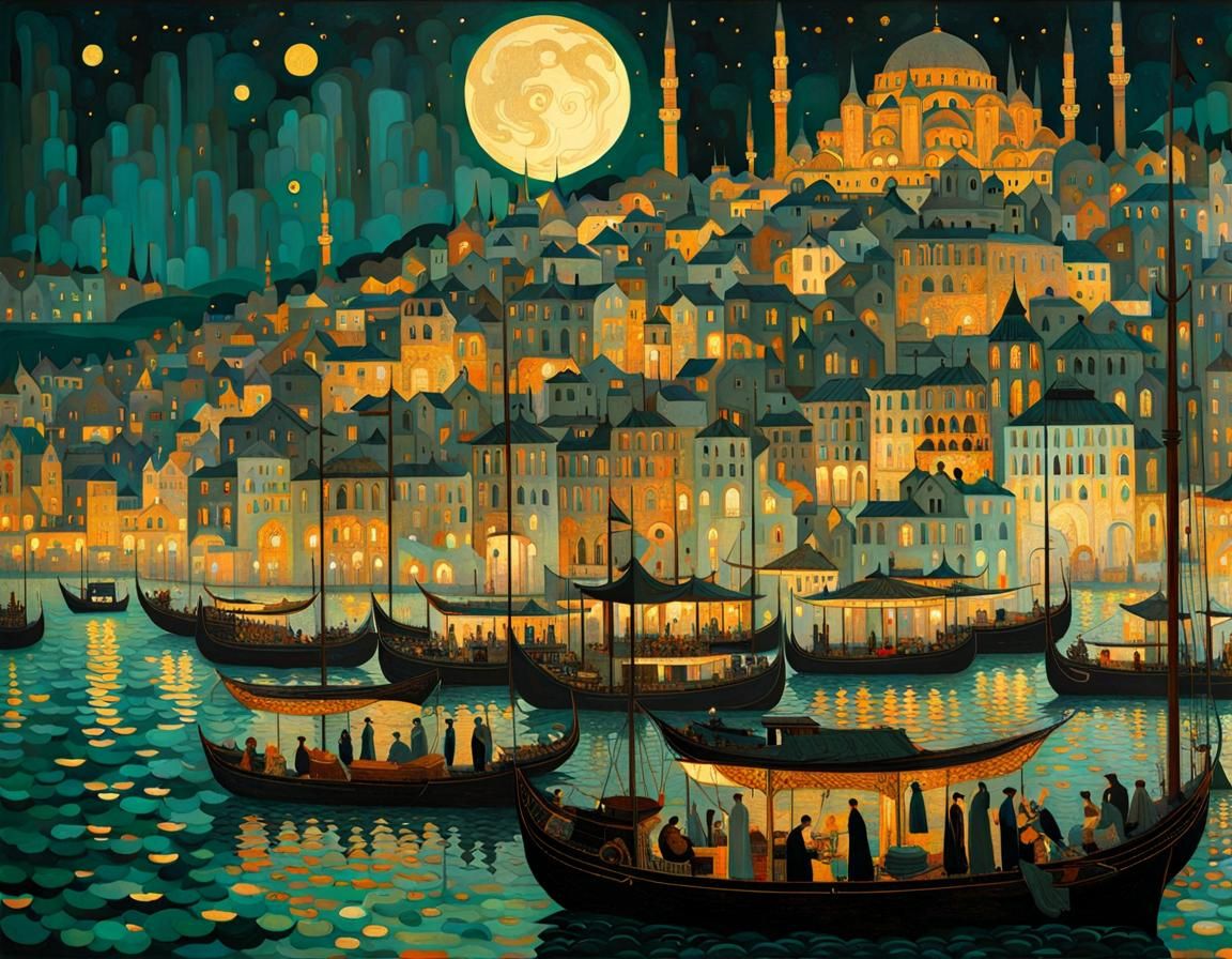 Istanbul Masterpiece in Klimt and Ngai Style
