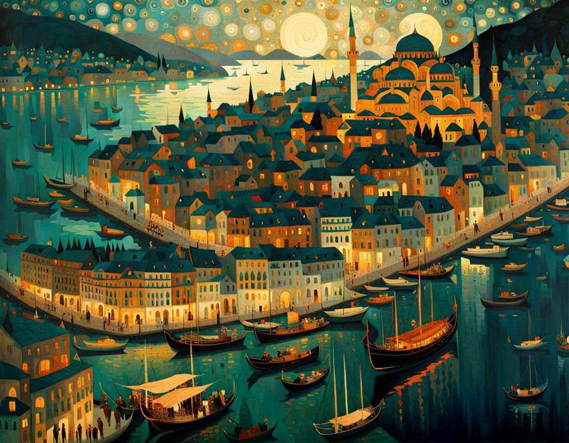 Istanbul Masterpiece in Klimt-Inspired Gothic Style