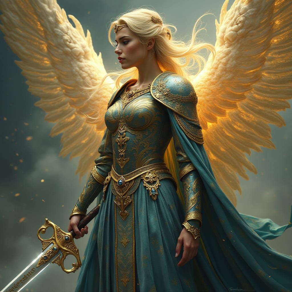 Regal Warrior Goddess in Elaborate Armor Set