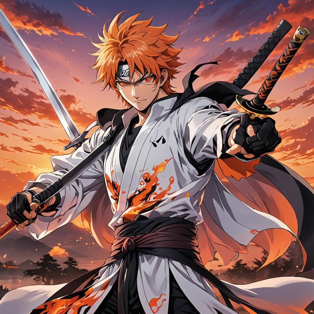 Ichigo Kurosaki Anime Key Visual in Bankai Form