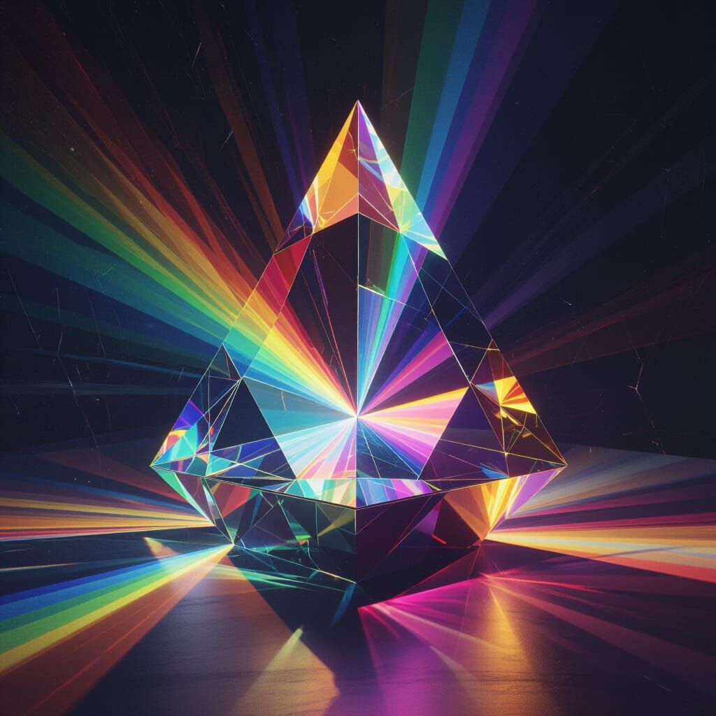 Prism Refracting Light: 3D Geometric Art
