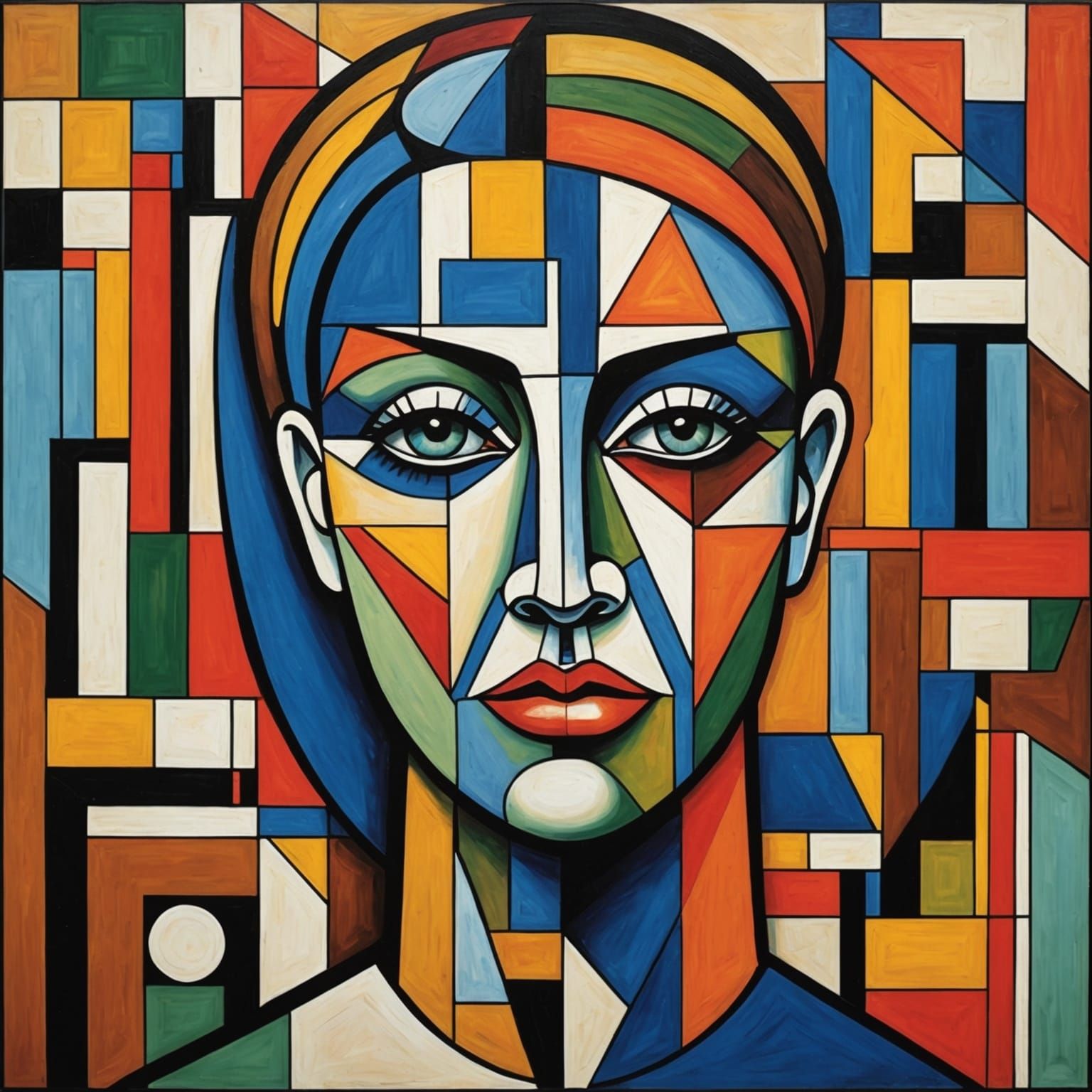 Abstract Cubist Composition