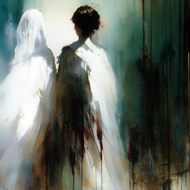 Ghosts Embrace in Dramatic Matte Painting