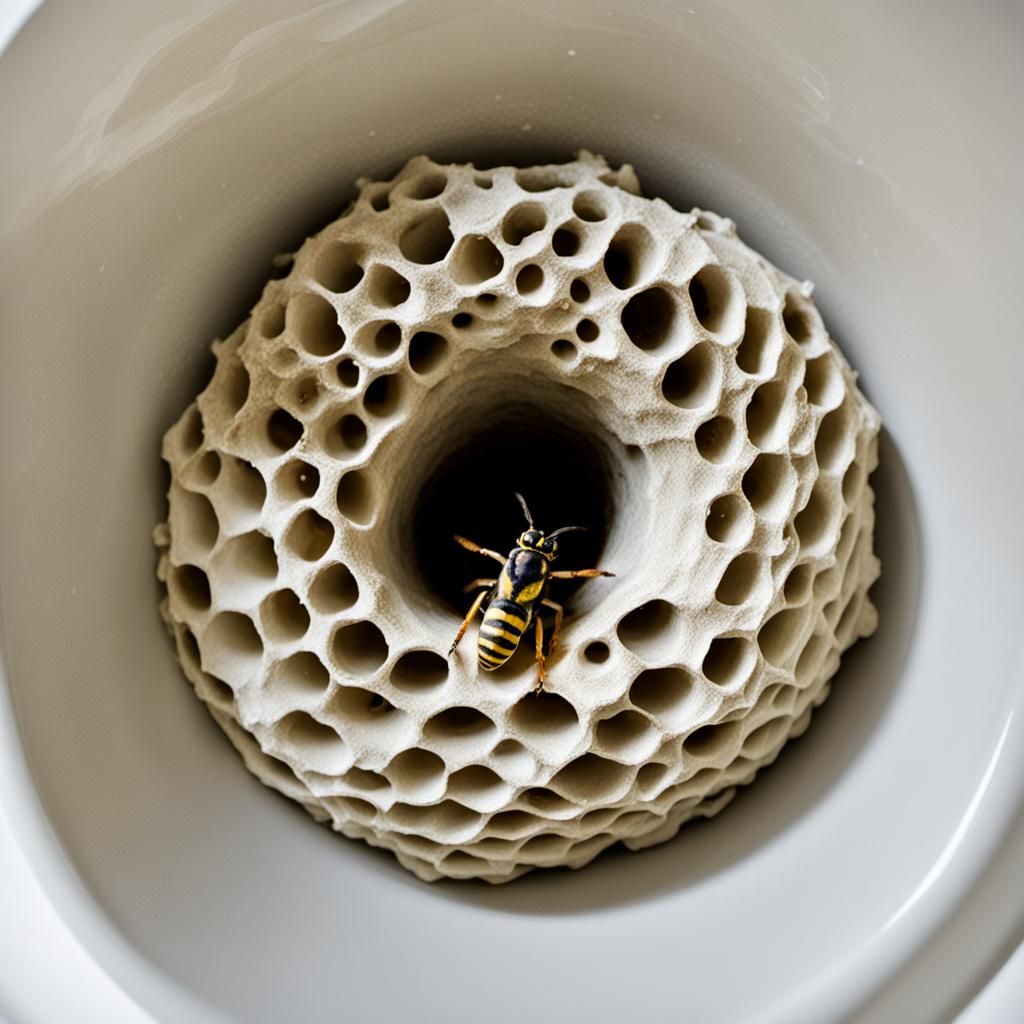 Wasp Nest Found on Toilet