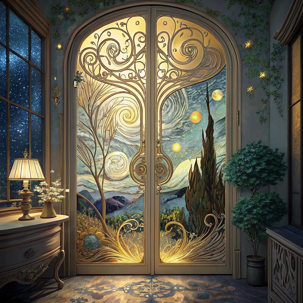 Digital painting in the Art Nouveau style.