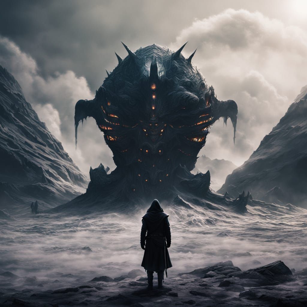 Dark Fantasy Prodigia with Glowing Eyes