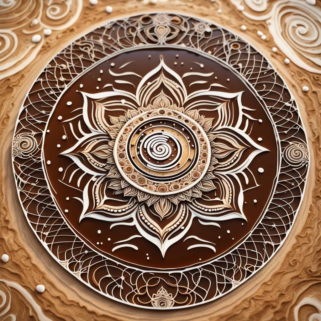 Celestial Coffee Meditation: Cosmic Latte Art Mandala
