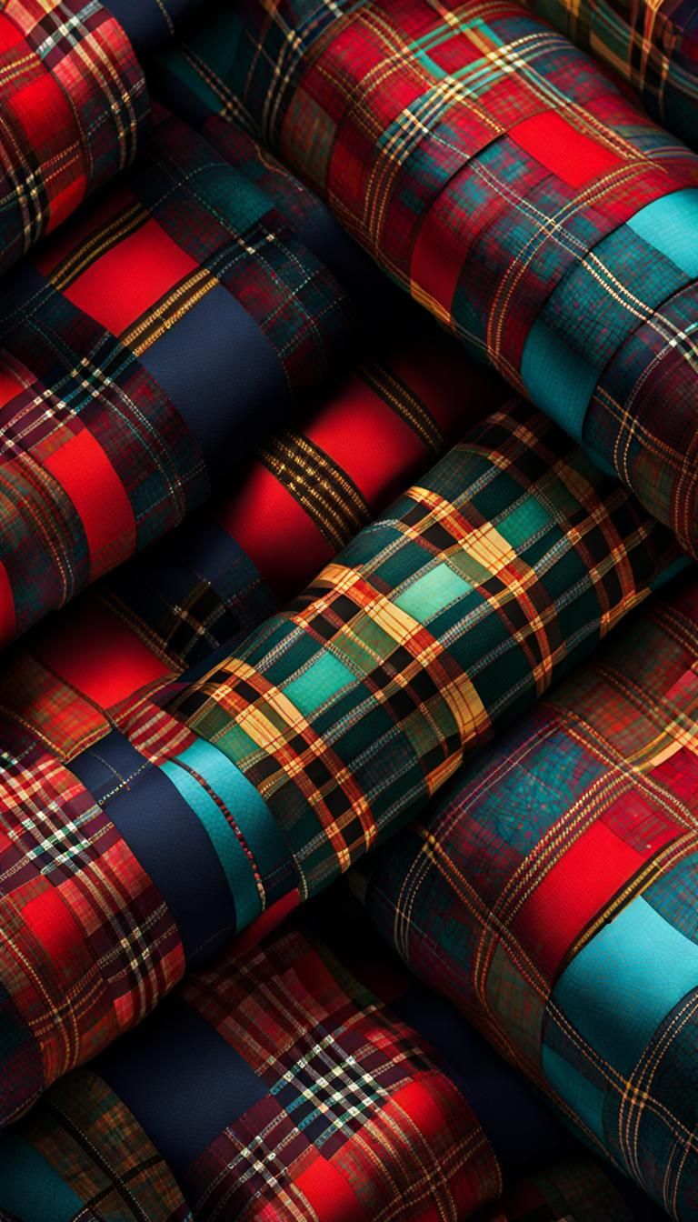 Intricate Plaid Pattern in Fantasycore Style