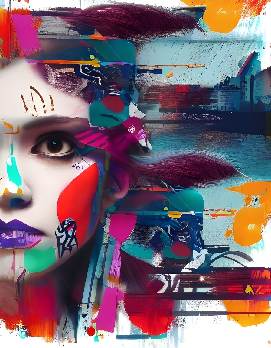 A Realistic Close-Up Portrait in Hypereal Graffiti Style