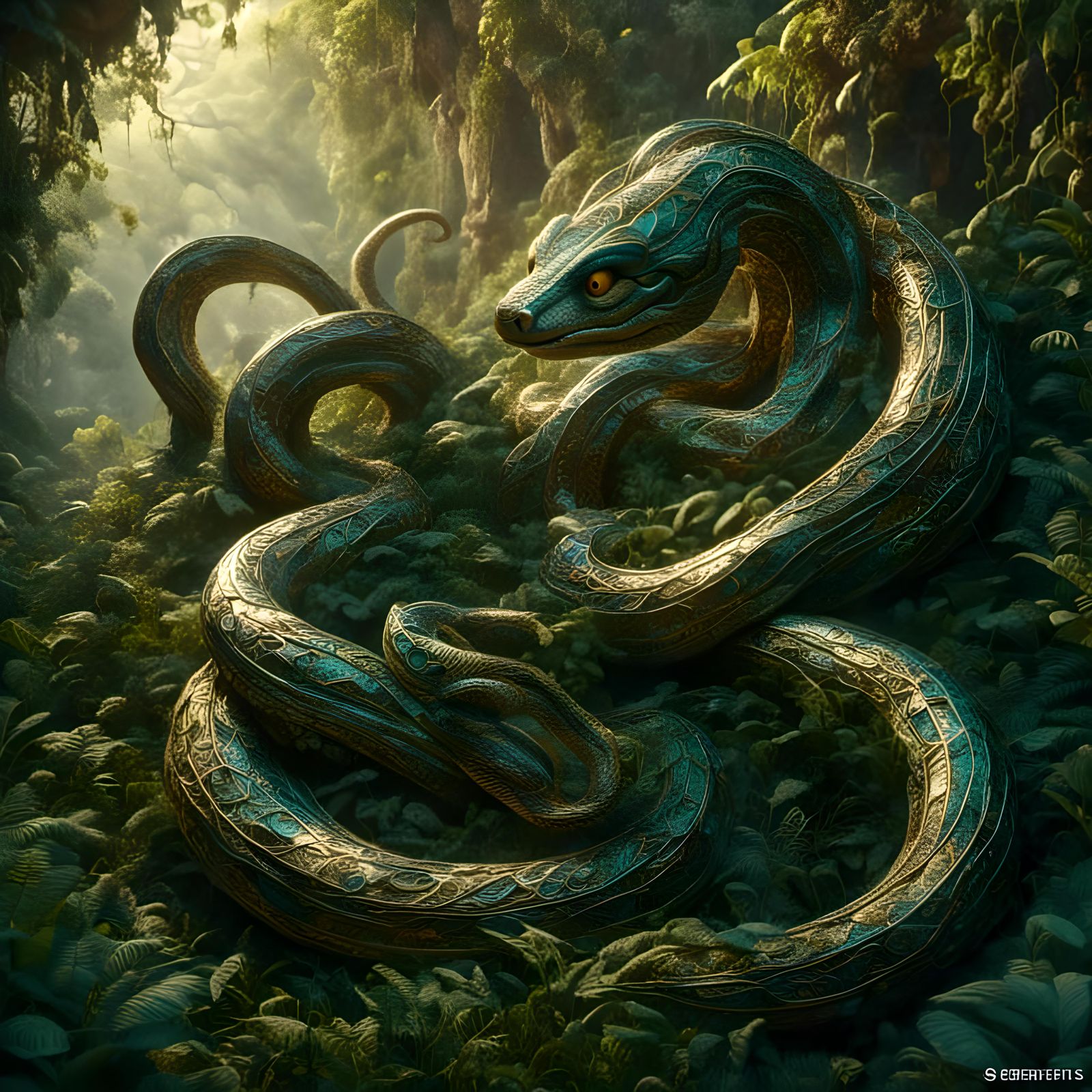 Vibrant 3D Dragon in Bright Digital Art