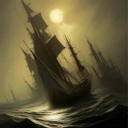 Caleuche: Ghost Ship Sailing the Pacific Ocean