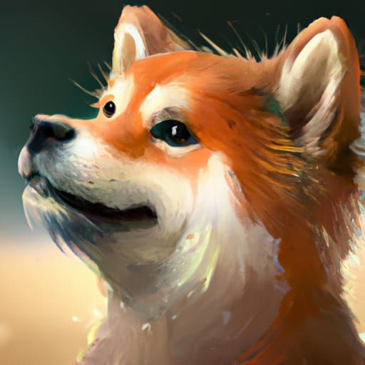 Hyperdetailed Shiba Inu Portrait in Digital Art Style
