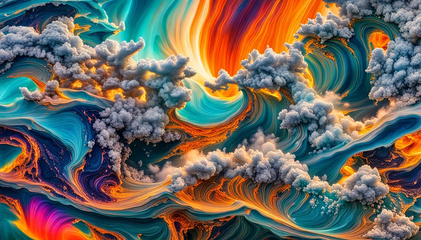 Volcanic Ocean in False Color Astrophotography