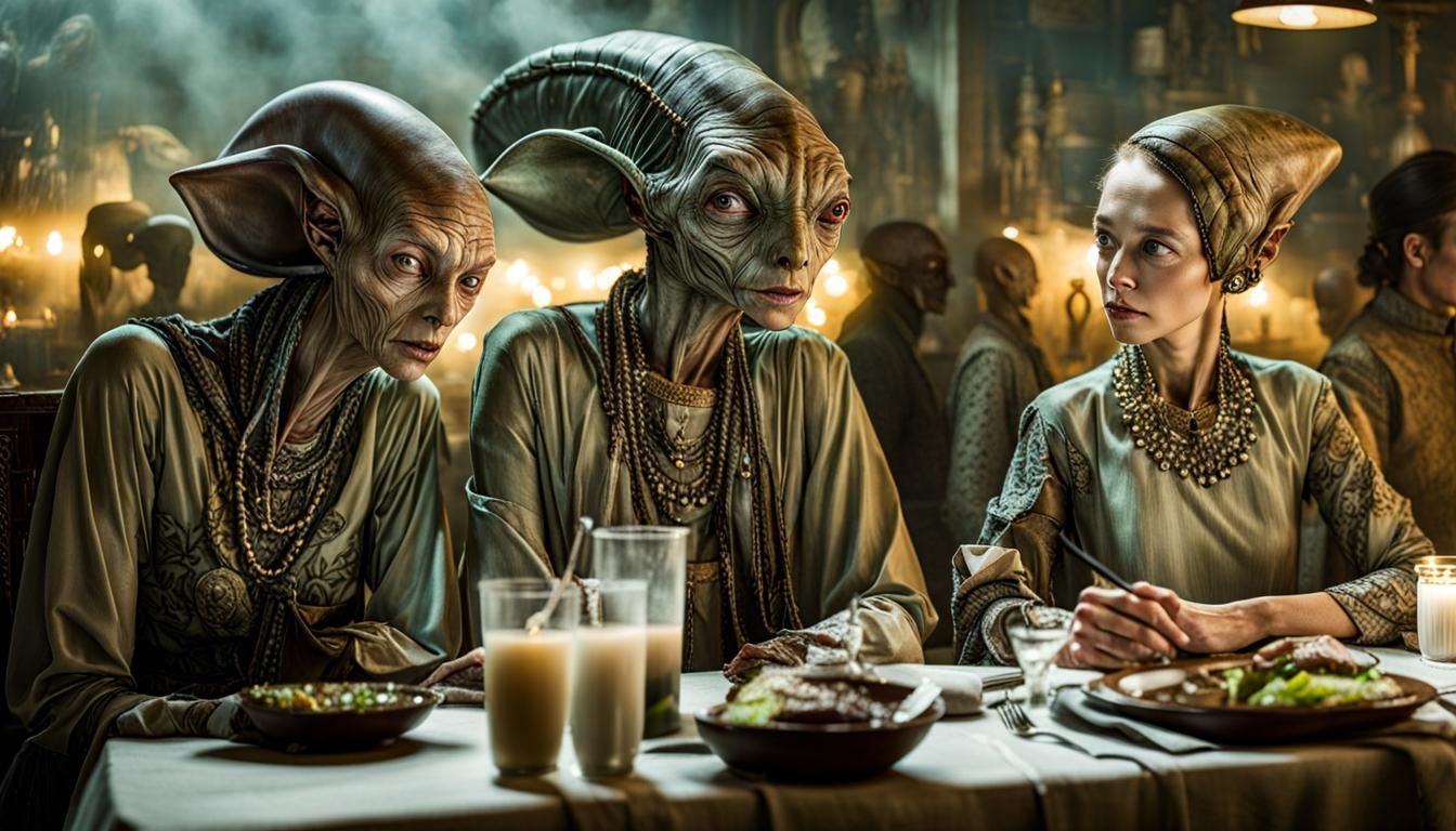 Surreal Alien Restaurant Celebration Photography