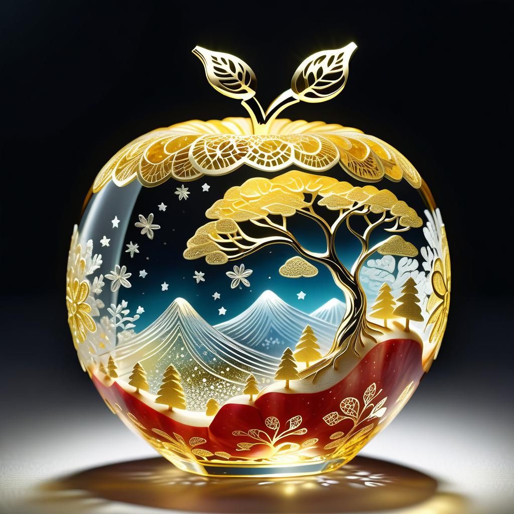 Stellar Landscape Encased in Golden Crystal